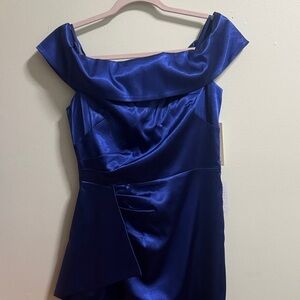 Eliza J Royal Blue Satin Dress